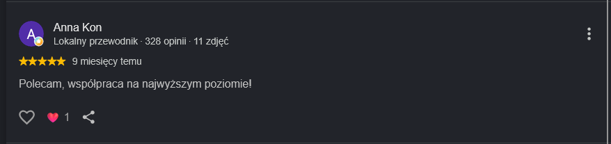 Zrzut opinii klienta 3